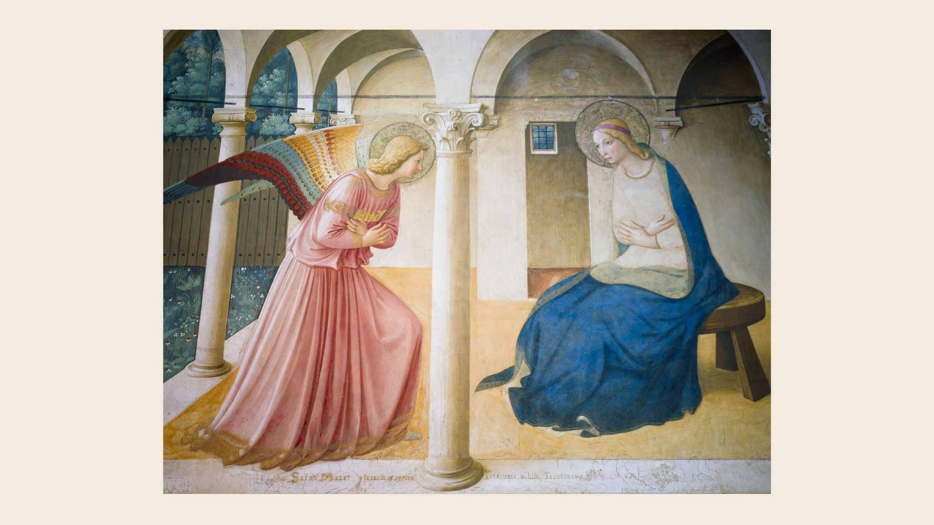 Fresque de Fra Angelico, l'annoncation