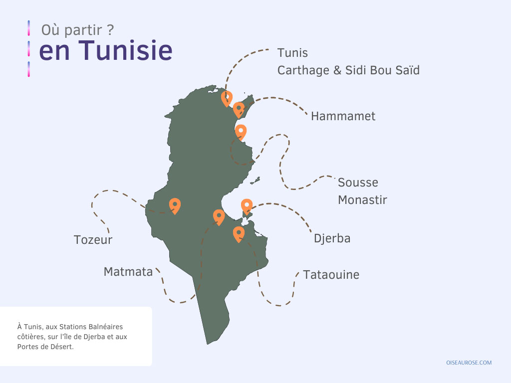 Carte où aller en Tunisie