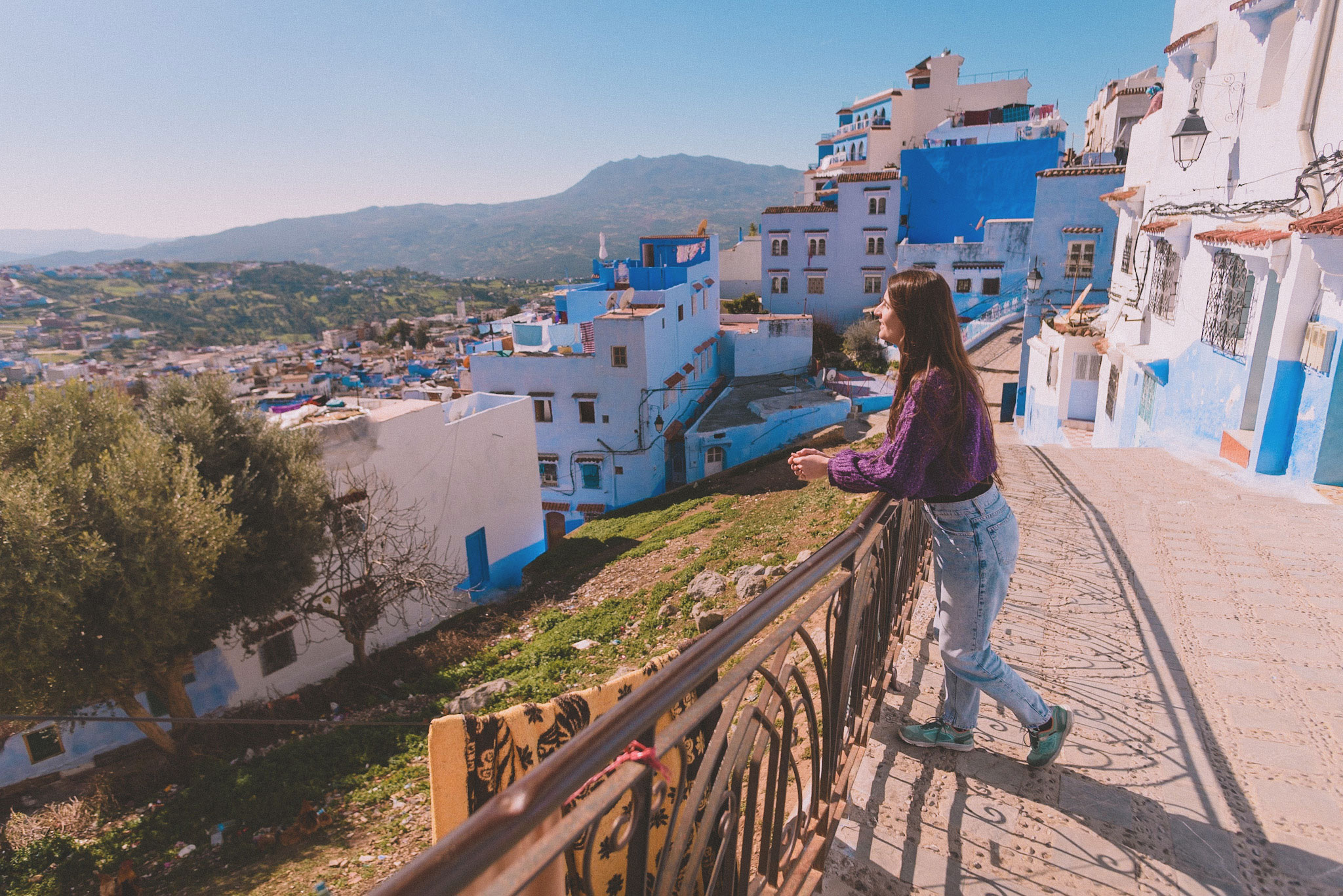 Vue sur la ville bleue de Chefchaouen au Maroc