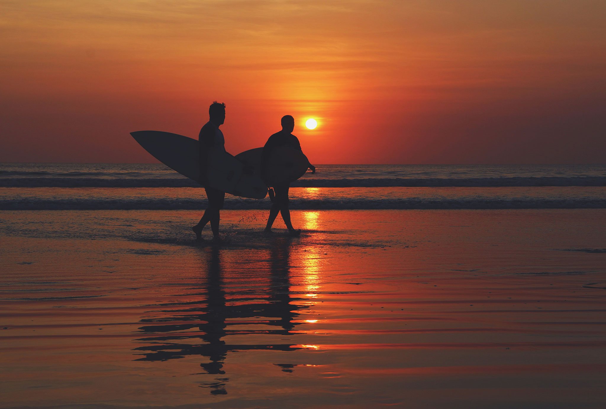 coucher de soleil à Kuta